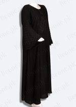 black abaya with stones and pearls