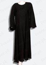 black abaya with stones and pearls