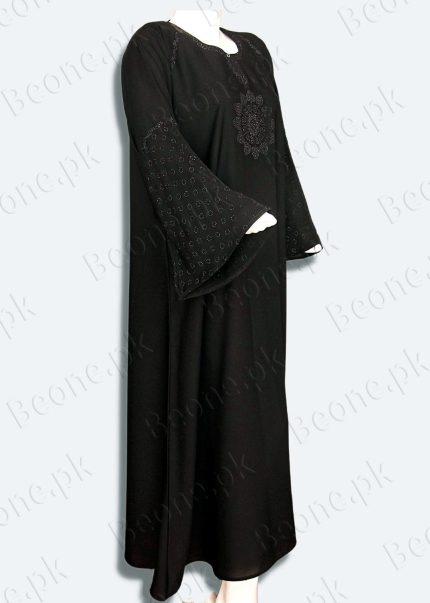 black abaya with stones