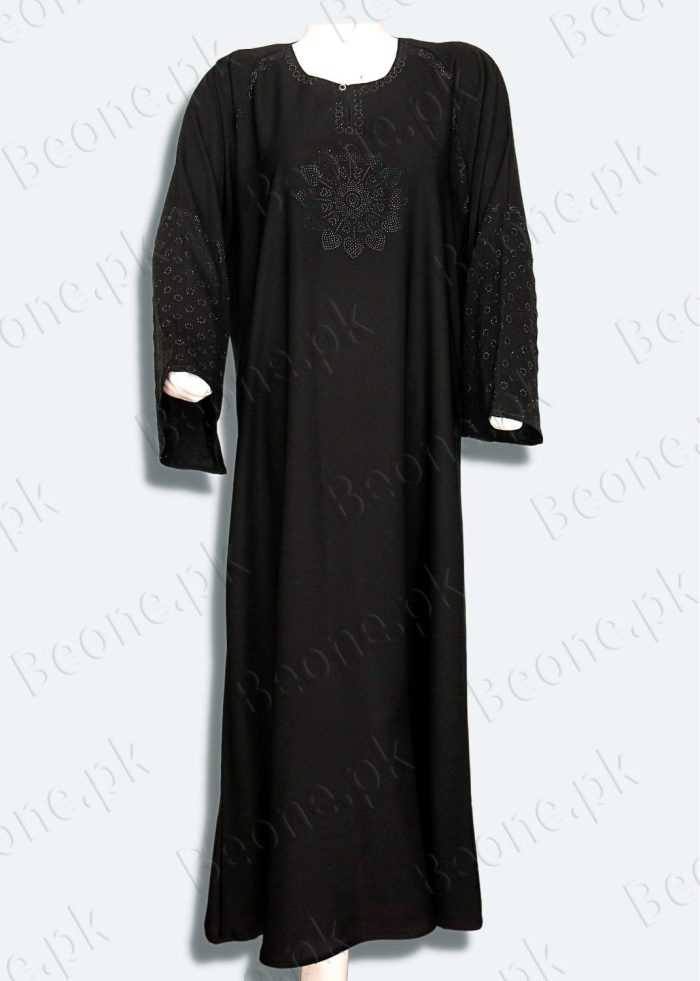 black abaya with stones