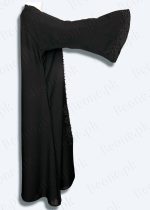 black abaya with stones and pearls