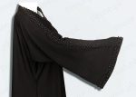 black abaya with stones and pearls