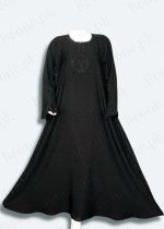 black abaya with stones and pearls