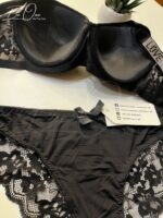 Silky Raven Charm Push Up Bra Set