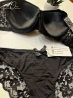 Silky Raven Charm Push Up Bra Set