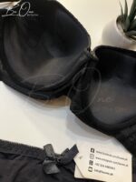 Silky Raven Charm Push Up Bra Set