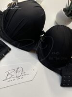 Silky Raven Charm Push Up Bra Set