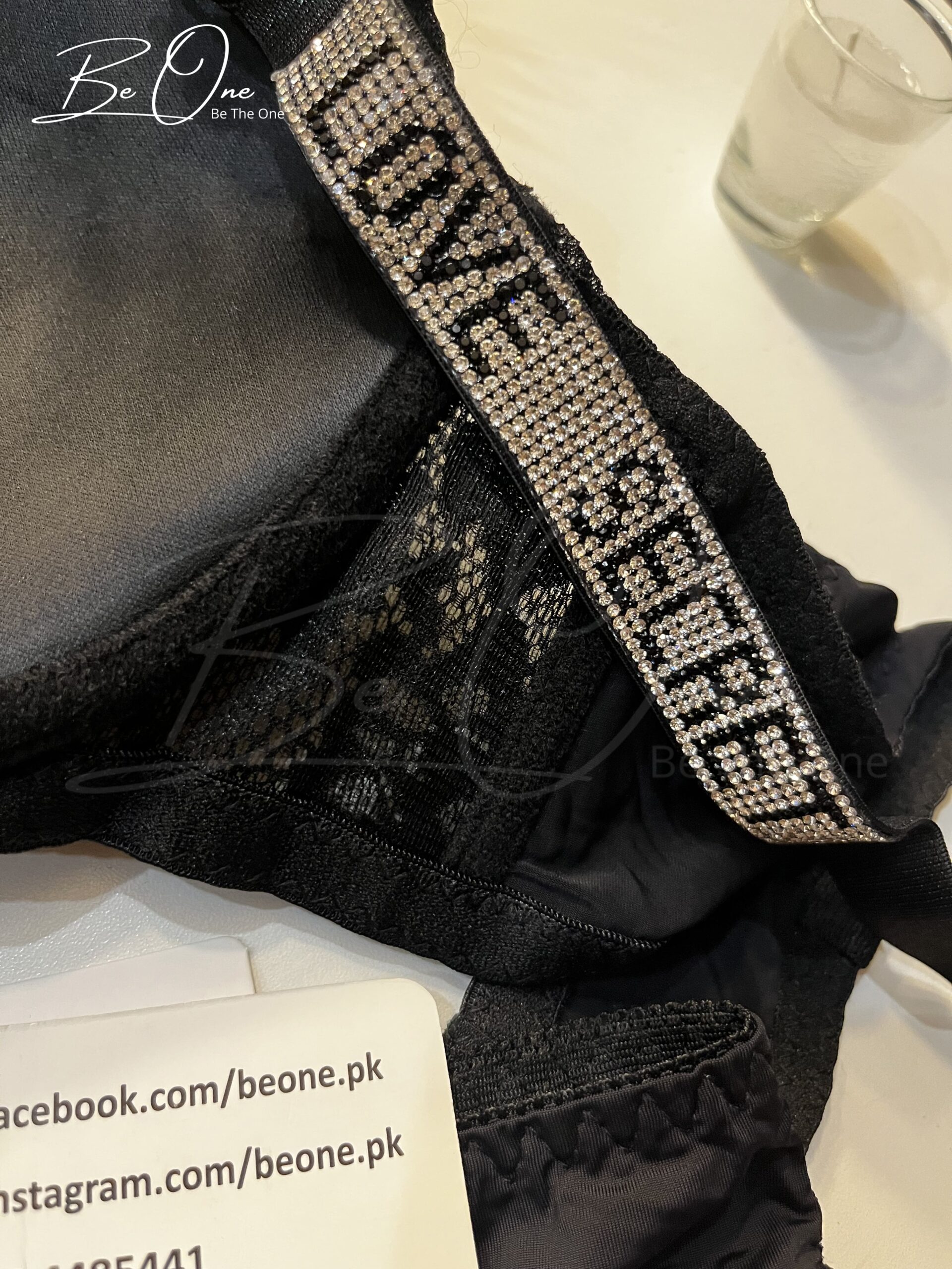 Silky Raven Charm Push Up Bra Set